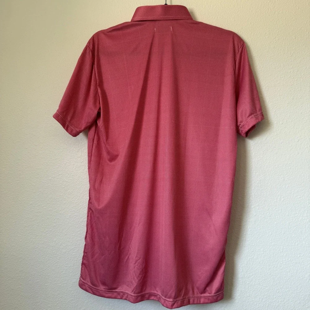 Collars & Co Mens Dress Collar Polo Shirt Red White Houndstooth Small NWT NEW